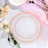 125pcs Rose Gold Rim Individually Wrapped Plastic Dinnerware Set