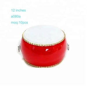 14 inches Chinese Traditional Red Festival Wooden Drum