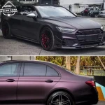1.52*18m Pet Super Matte Black Phantom Purple Vinyl Wrap Film for All Car