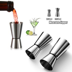 15/30ml or 25/50ml Stainless Steel Cocktail Shaker Measure Cup Dual Shot Drink Spirit Measure Jigger Kitchen Gadgets Bar Tools