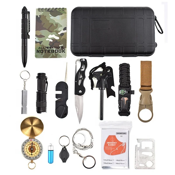 16 in1 emergency survival kit and first aid kit	outdoor equipment survival kit gift	multifunctional field first aid box set