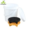 16L car wash bucket (wash, rinse, wheels) with grit guard and bug scrubber sponge