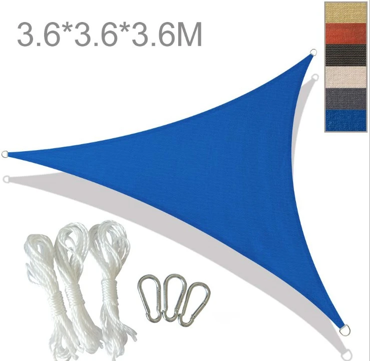 185GSM 3.6X3.6mX3.6m HDPE Triangle breathable outdoor sunshade sail sunshade canopy