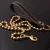 Import 18K gold Solid Beads dog collar chain with leather Stainless steel Dog Leash from China