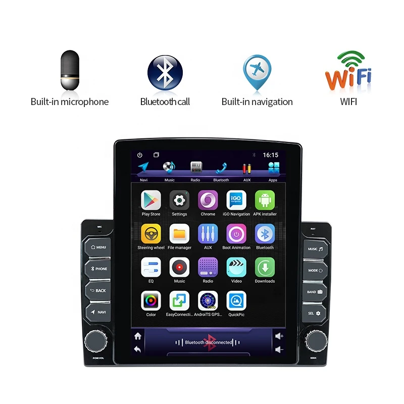 2 Din Android Multimedia Auto Car Gps Navigation Stereo Player Video Audio System Vertical Screen Radio
