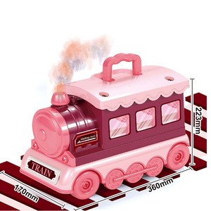 2 in 1 Take Apart and Deformation Fashion Girls Beauty Pretend Play Set Train Toys for Boys and Girls