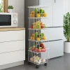 2 Tier Fruit Baskets - Metal Bread Basket Stand with Screws for Fruit Vegetables Snacks Home Kitchen stainless steel wire basket