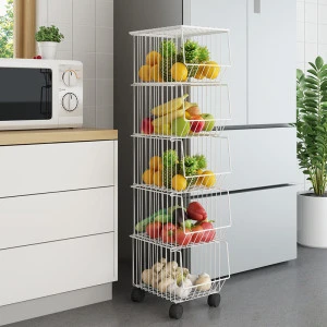 2 Tier Fruit Baskets - Metal Bread Basket Stand with Screws for Fruit Vegetables Snacks Home Kitchen stainless steel wire basket