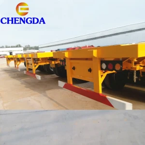 20 ft 40 ft 3 Axles 30 40 60  Ton Low Flatbed Semi Trailers Flat Bed Trailer