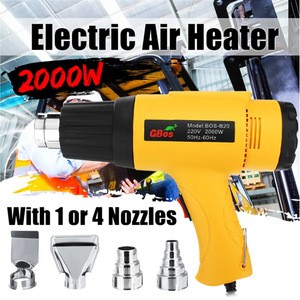 2000W 220V Electric Hot Air Gun Thermoregulator Heat Guns LCD Display Shrink Wrapping Thermal power tool- With 4 Nozzles