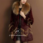 2015 Women Fashion Clothing, Fur Garment Wholesale with Raccoon Fur Collar