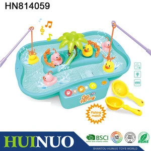 2018 Electronic bicolour light up fishing game board play set toys for children HN814059