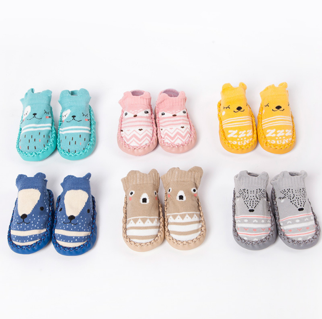 2018 Fashion Baby Socks With Rubber Soles Newborn Autumn Winter Children Floor Socks Shoes Anti Slip Soft Sole Sock