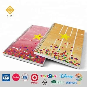 2018 new product custom printing confetti notebook A4 A5 A6 spiral school dairy paper notebook