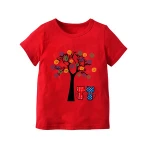 2018 summer cartoon bear&tree pattern unisex short sleeve baby t-shirt