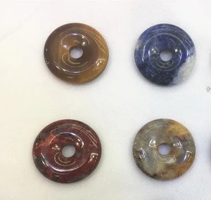 2019 New Wholesale Stone Donut Circle Pendant Necklace