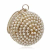 2020 Arrivals 5colors wedding elegant women formal pearl beaded crystal round ball shaped evening clutch bag