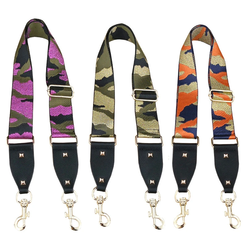 2020 best selling glitter camo webbing bag straps adjustable wide shoulder strap