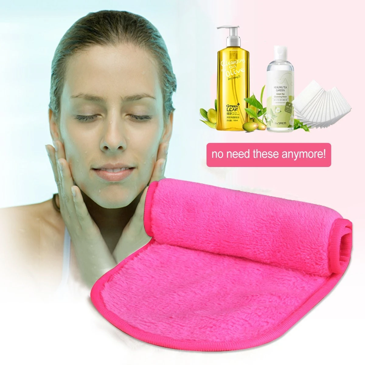 2020 low price  free sample microfibre face cloth makeup remover towel