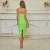 Import 2020 New Coming Summer Lime Green Midi Bandage Dress Back Slit Ladies Spaghetti Strap Night Club Dress from China