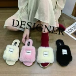 2021 designer Home slippers  famous brands  Flip Flops Fluffy  Slippers Fur Slippers for women