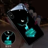 2021 NEW arrival Smart Control Night Light LED mobile phone case for iphone 12 glass luminous back cover