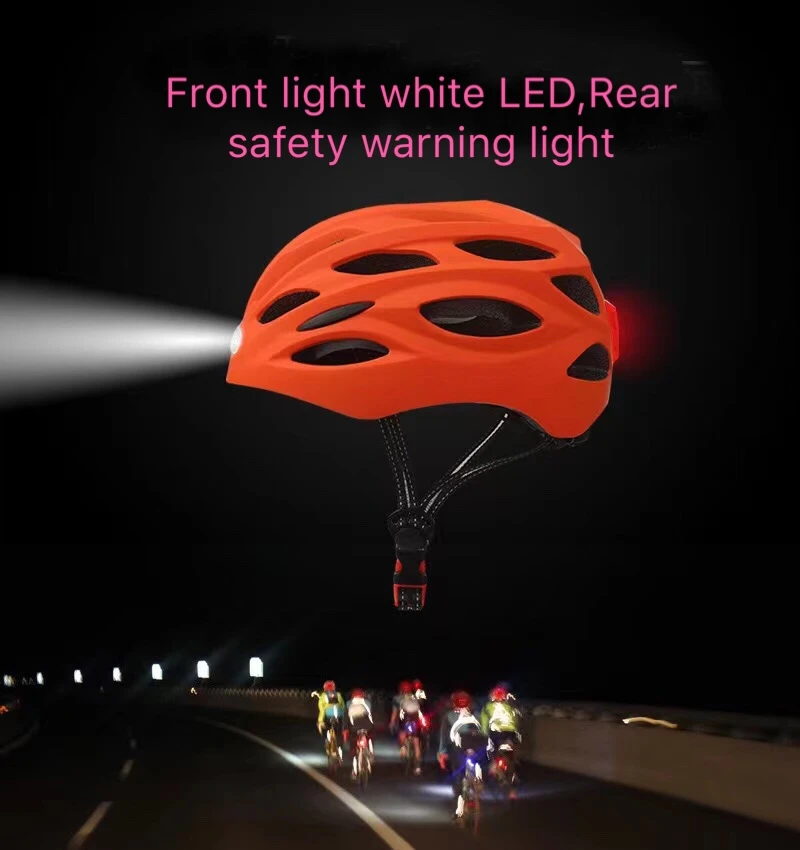 2021 Outdoor Sports Helmet Led Bicycle Helmet In-mold Eps+pc Bike Climbing Helmet