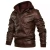 Import 2023 spot zipper digging bag black youth lapel zipper winter straight hem hooded casual leather jacket from China