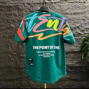 2024 New European style summer fashion plus size mens short sleeve loose personalized printed T-shirt