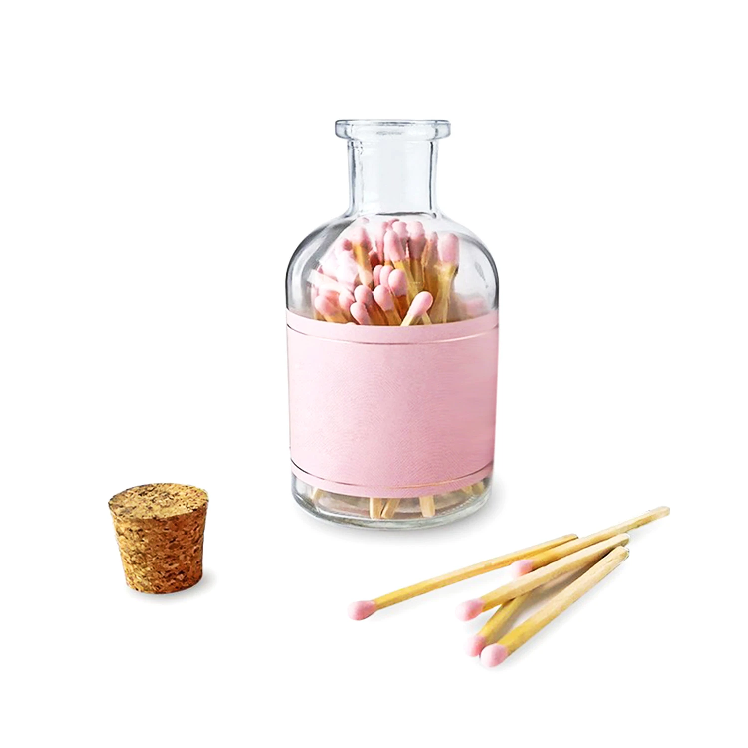 250ml Glass matches bottles with corks and label sticking as customers required