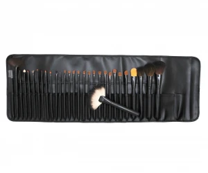 29PCS Professional Makeup Brush Set with Natural Hair in Black PU Pouch