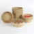36OZ 1000ml Disposable Printed Take Away brown kraft paper salad poke bowl with clear Lid eco friendly