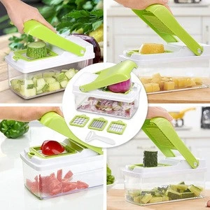3Interchangeable Blades Set Vegetable Chopper Fruit Dicer Salad Onion Vegetable Cutter with Food Container