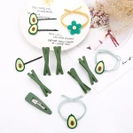 3PCS New Women Girls Cute Avocado Green Hairpins Sweet Headband Hair Clip Lovely Hair Ornament Barrette Fashion Hair Accessories