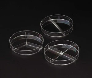 4 compartments plastic sterile petri dish 90*15mm for lab and science projects