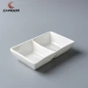 4 inch Rectangle sauce dish divided white sauce dishes  Restaurant tableware saucer 2 Compartments ceramic soy sauce plate
