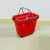4 wheels 40L supermarket plastic grocery rolling shopping basket with colorful