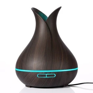 400ml Wood Grain Aromatherapy Essential Oil Diffuser Ultrasonic Cool Mist Humidifier with Color LED Lights changing