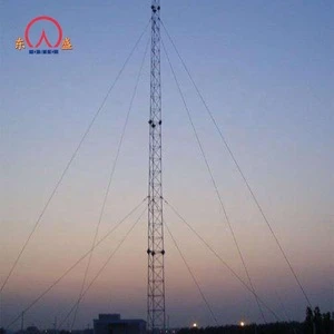 42m guy wire steel tubular communication tower