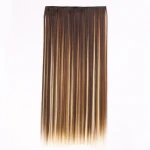 43 COLORS 5 Clips 24'' Black Brown High Temperature Synthetic Hair Piece  Women Long Straight Clip in Hair Extensions
