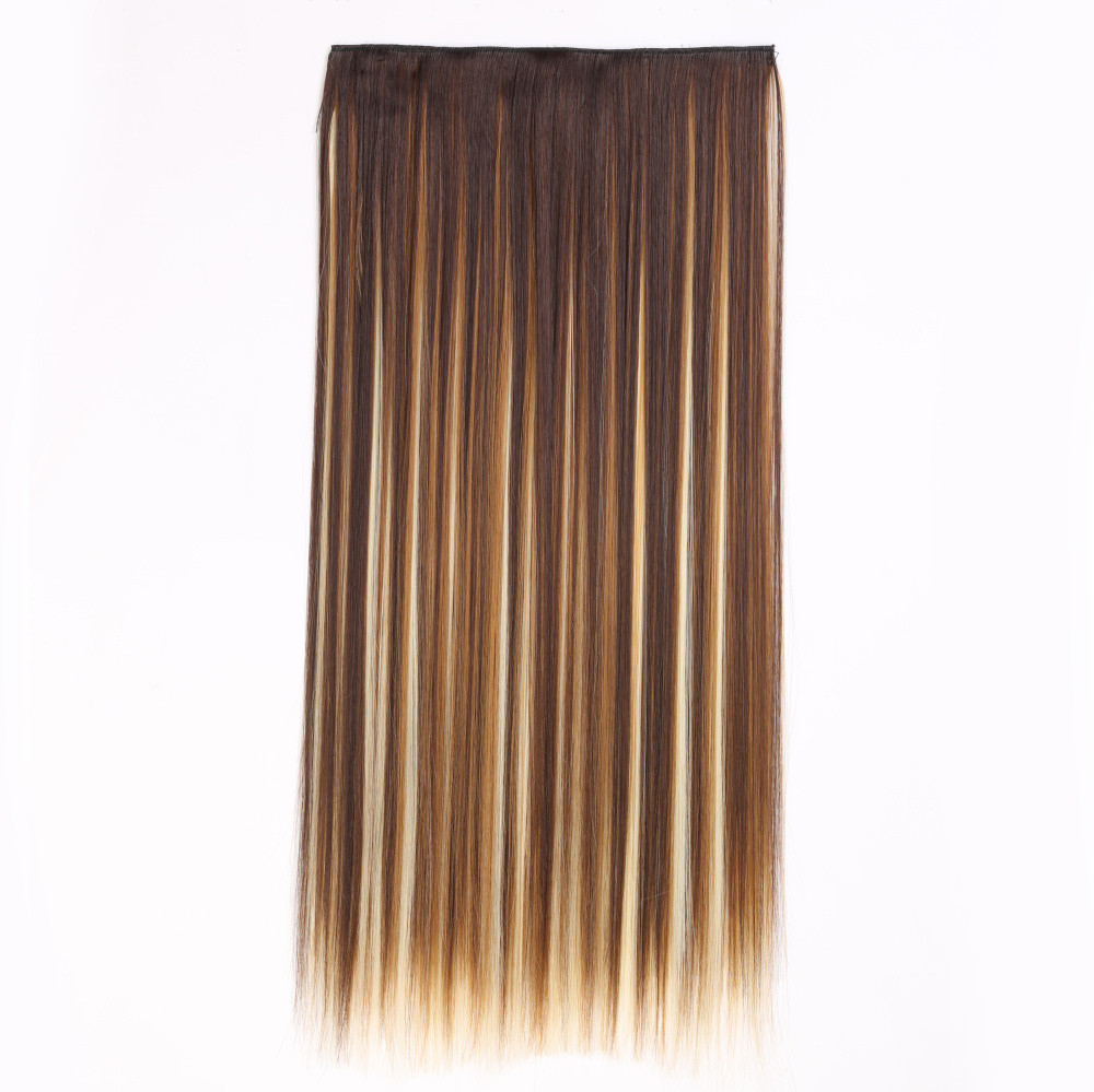 43 COLORS 5 Clips 24&#39;&#39; Black Brown High Temperature Synthetic Hair Piece  Women Long Straight Clip in Hair Extensions