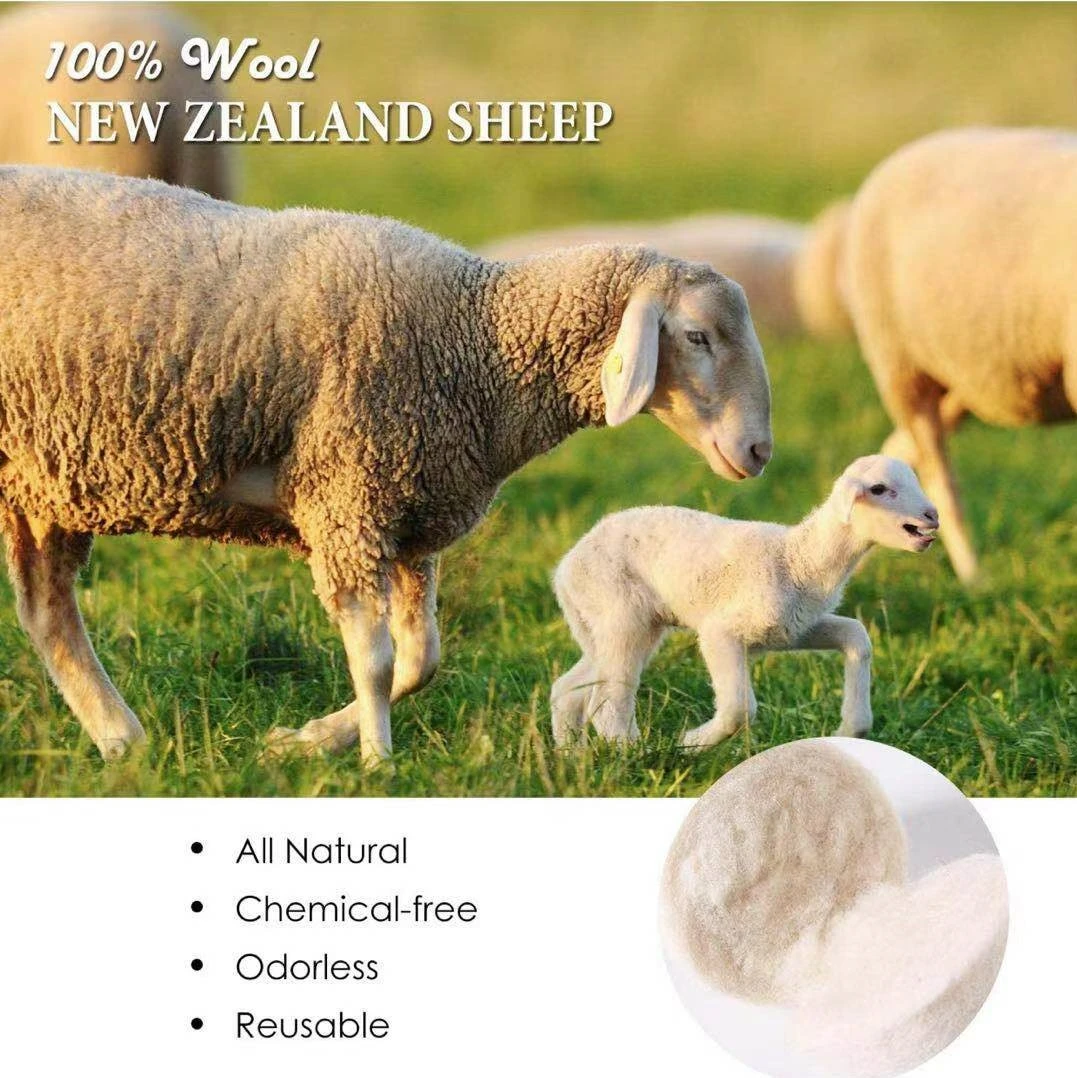 5 Pack Laundry Ball 100% New Zealand Wool Cotton Bag Speed Up Drying Of Clothes 5cm Wool Dryer Ball