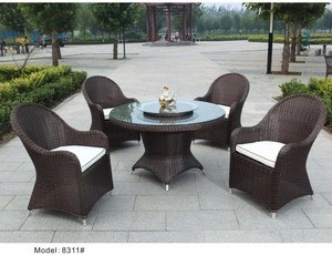 5 pc rattan dining set outdoor furniture garden wicker dining table &amp; chair furniture