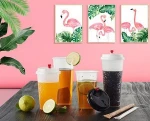500/700 ml  Cold Drink Tumbler Clear Plastic  Cups  With Flat Lids, Ideal for Cold Drink / Bubble Tea/ Iced Coffee /Juice