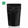 500g 1pound 16oz matte black stand up pouch coffee powder superfood packaging bags with zipper
