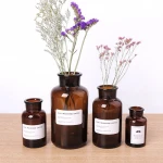 500ml 1000ml amber black transparent color painting flower glass vase home decoration