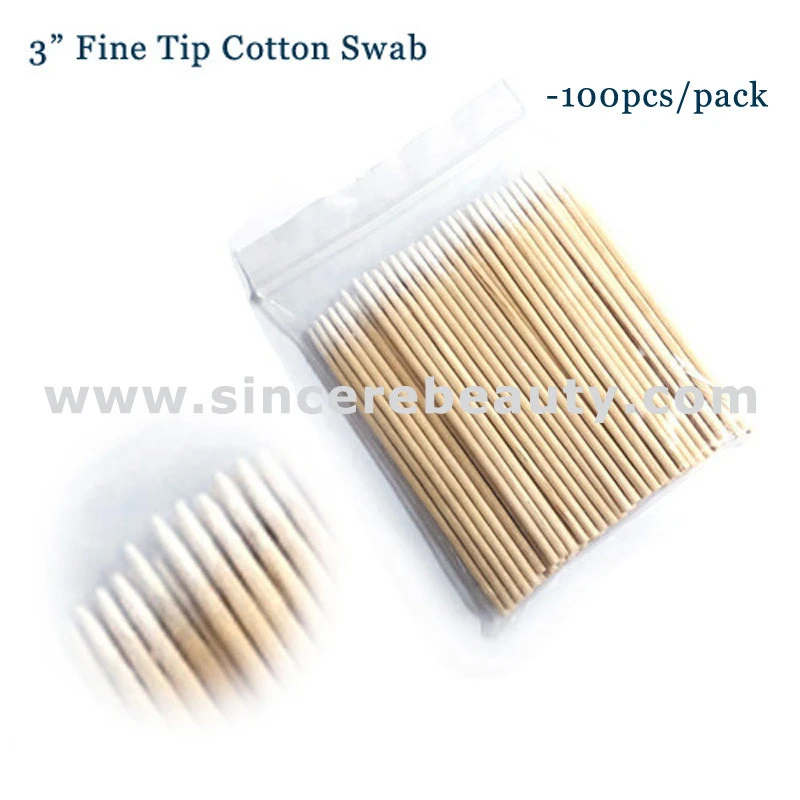 6 Inch Single Tip Wooden Stick Cotton Bud Beauty Swab