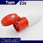 63a 5 pin 6h industrial generator socket plug