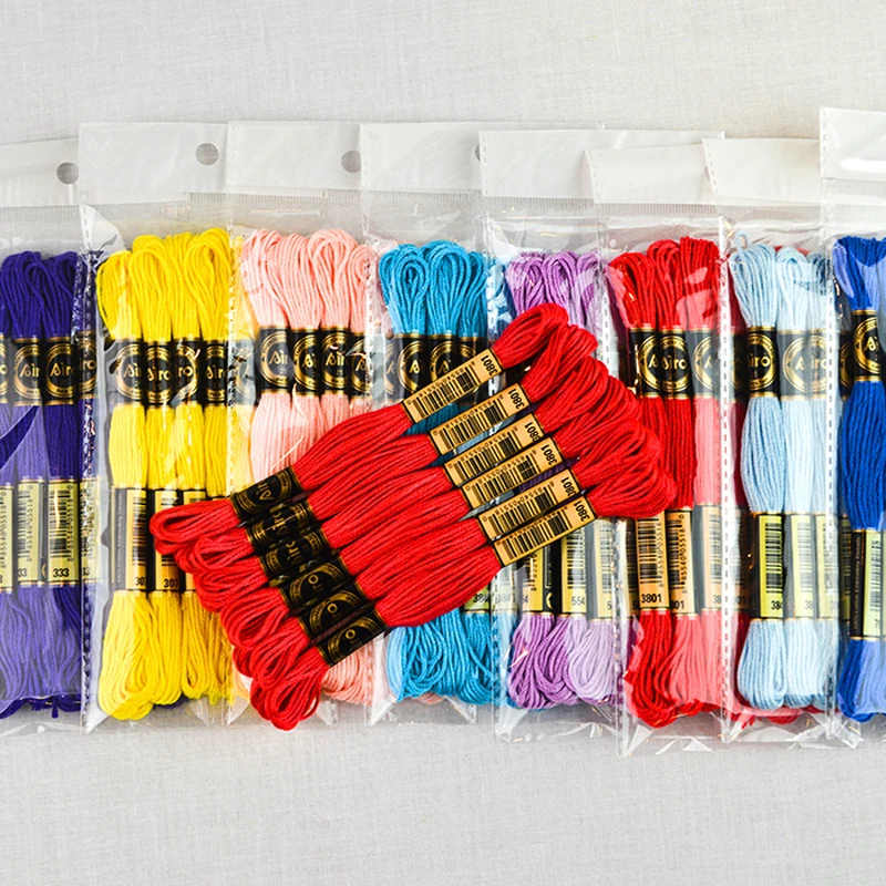 6pc/set 8m Floss DIY 447 Colors Cotton Cross Stitch Thread Embroidery Thread