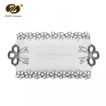 AB Grade Tableware Rectangle Dolomite Dish Plate Ceramic Silver Plated Food Serving Platter